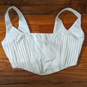 NWT House of CB White Corset Crop Top
